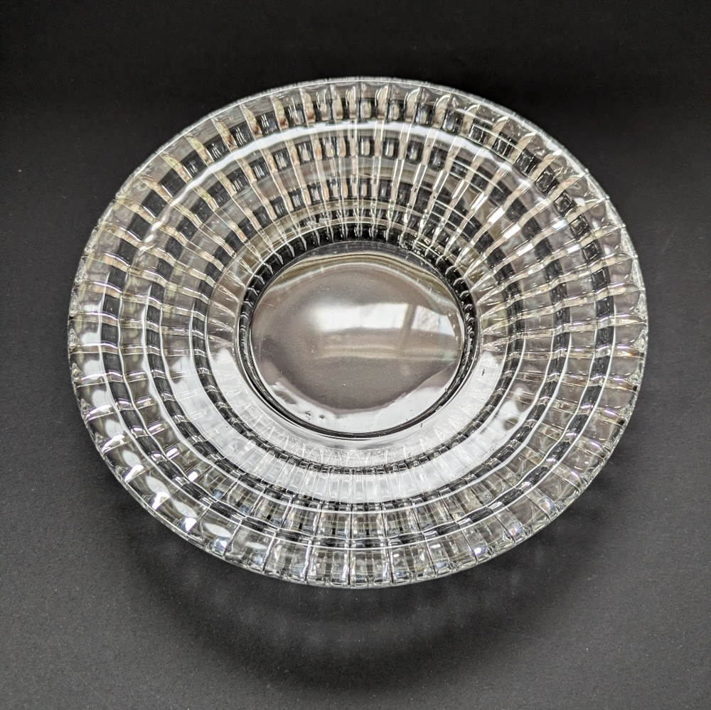 Vintage Candle Holder Mikasa Diamond Fire Crystal Candle Plate for Pillar Votive